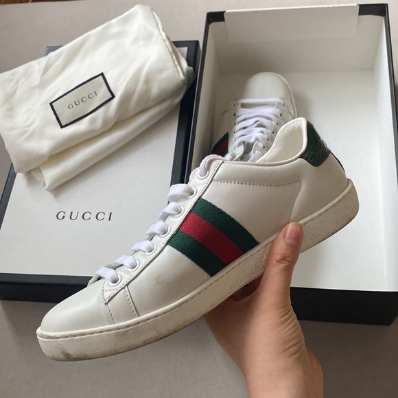 GUCCI Women’s Calfskin Crocodile ACE SNEAKER UK SIZE 37 US SIZE 7 - Picture 5 of 7